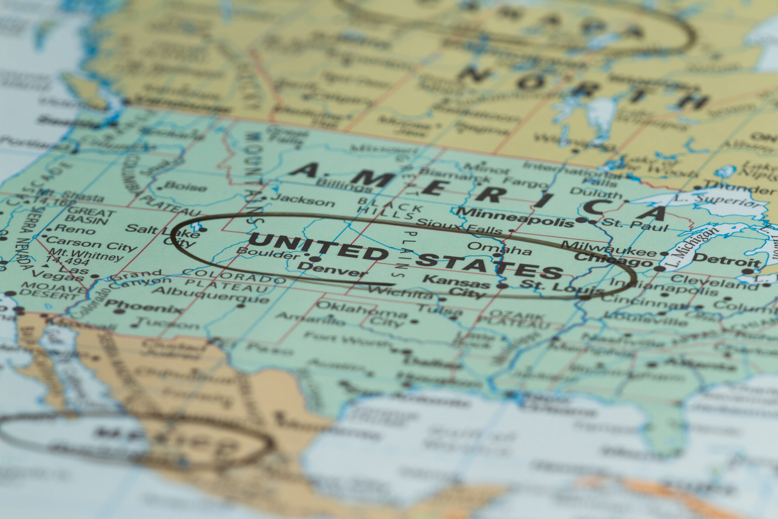 United States map showing nationwide coverage